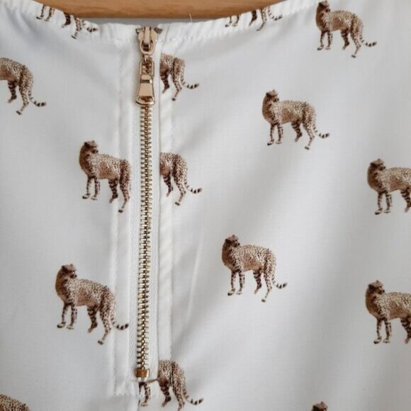FOREVER 21 | Cheetah Print Light Tank Top Wild Cat Novelty Pattern Sz M Flawed - Picture 10 of 13